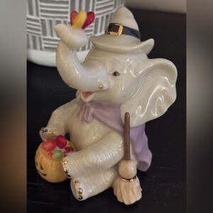 Lenox Elephant Halloween Figurine with Gold Accents
